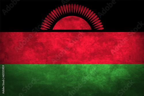 Malawi grunge flag photo