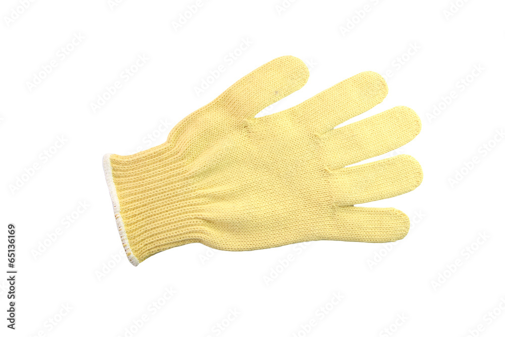 Yellow glove of isolated on white. Yellow glove of isolated on white.