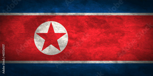 North Korea grunge flag