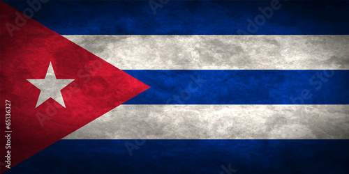 Sticker Cuba grunge flag