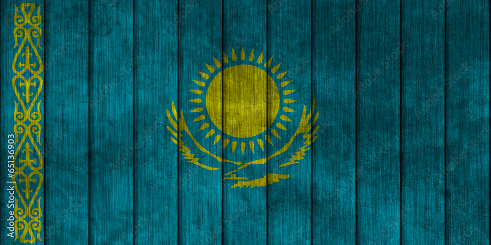 Illustration with flag in map on grunge background - Kazakhstan Illustration with flag in map on grunge background - Kazakhstan
