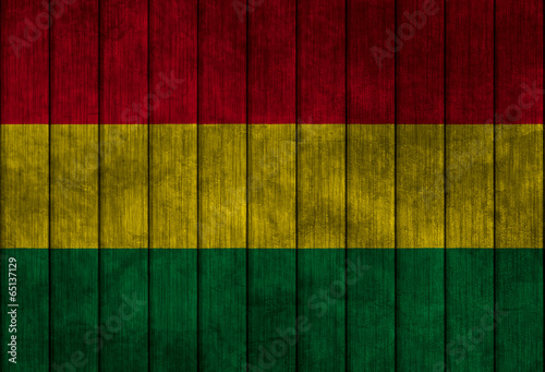 Illustration with flag in map on grunge background - Bolivia