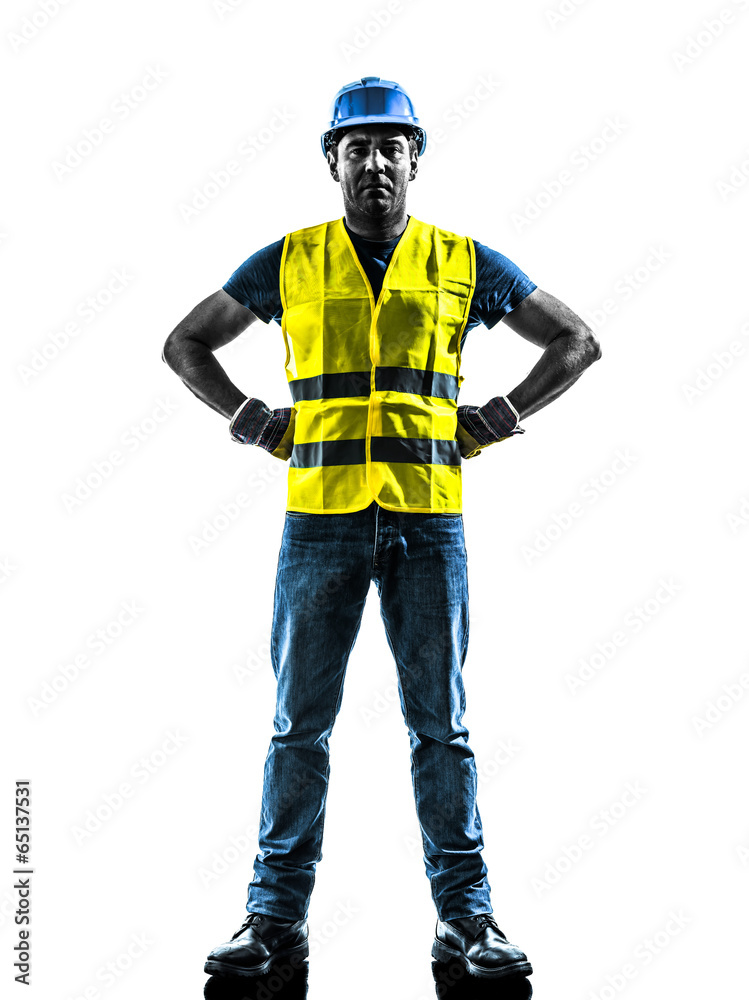 construction worker standing safety vest silhouette construction worker standing safety vest silhouette