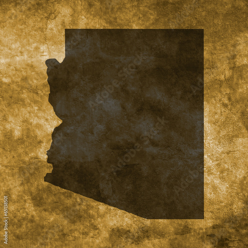 Grunge illustration with the map of Arizona