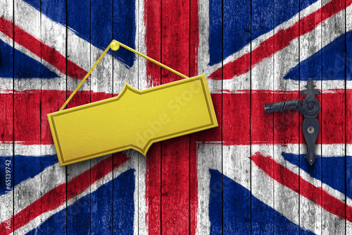 Fotografía Textfeld Holztüre Grossbritannien