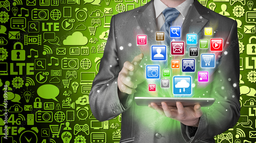 Business man using tablet PC