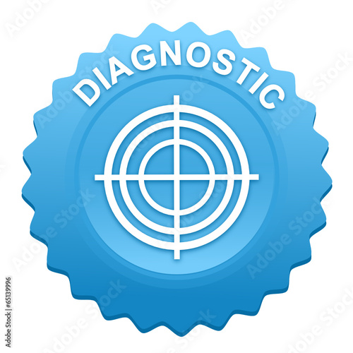 diagnostic sur bouton web denté bleu
