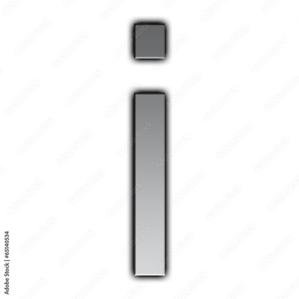 Illustration of metal font - i Illustration of metal font - i