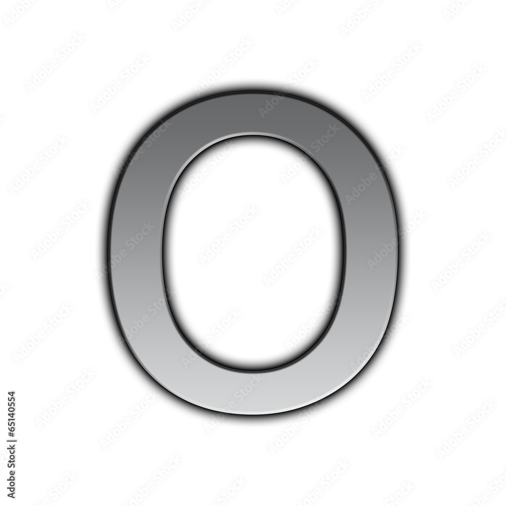 Illustration of metal font - o Illustration of metal font - o
