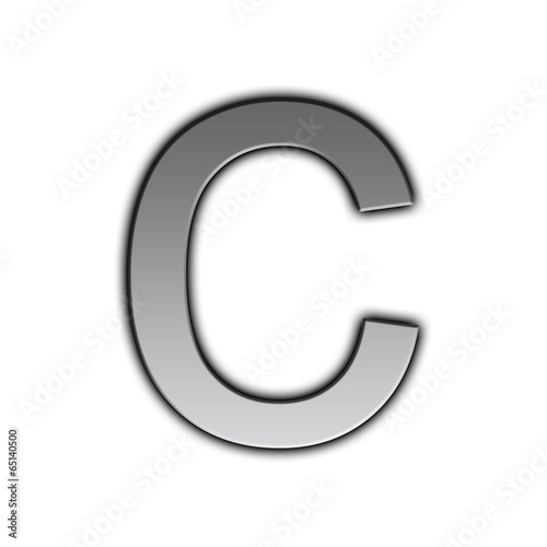 Illustration of metal font - c