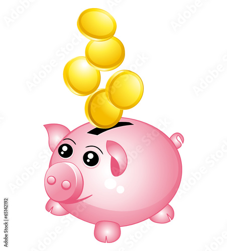 Piggy bank. Money concept icon.