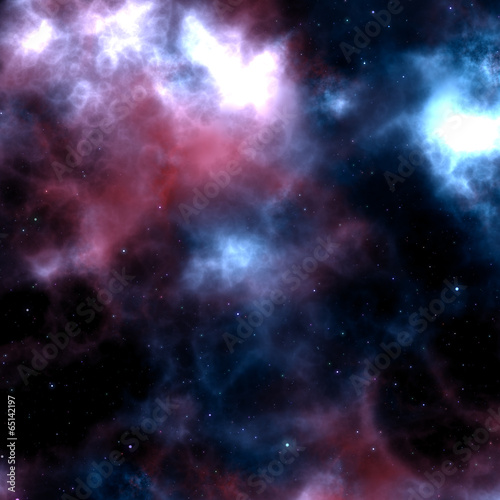 Solar system with milky way, nebulas and stars © XtravaganT