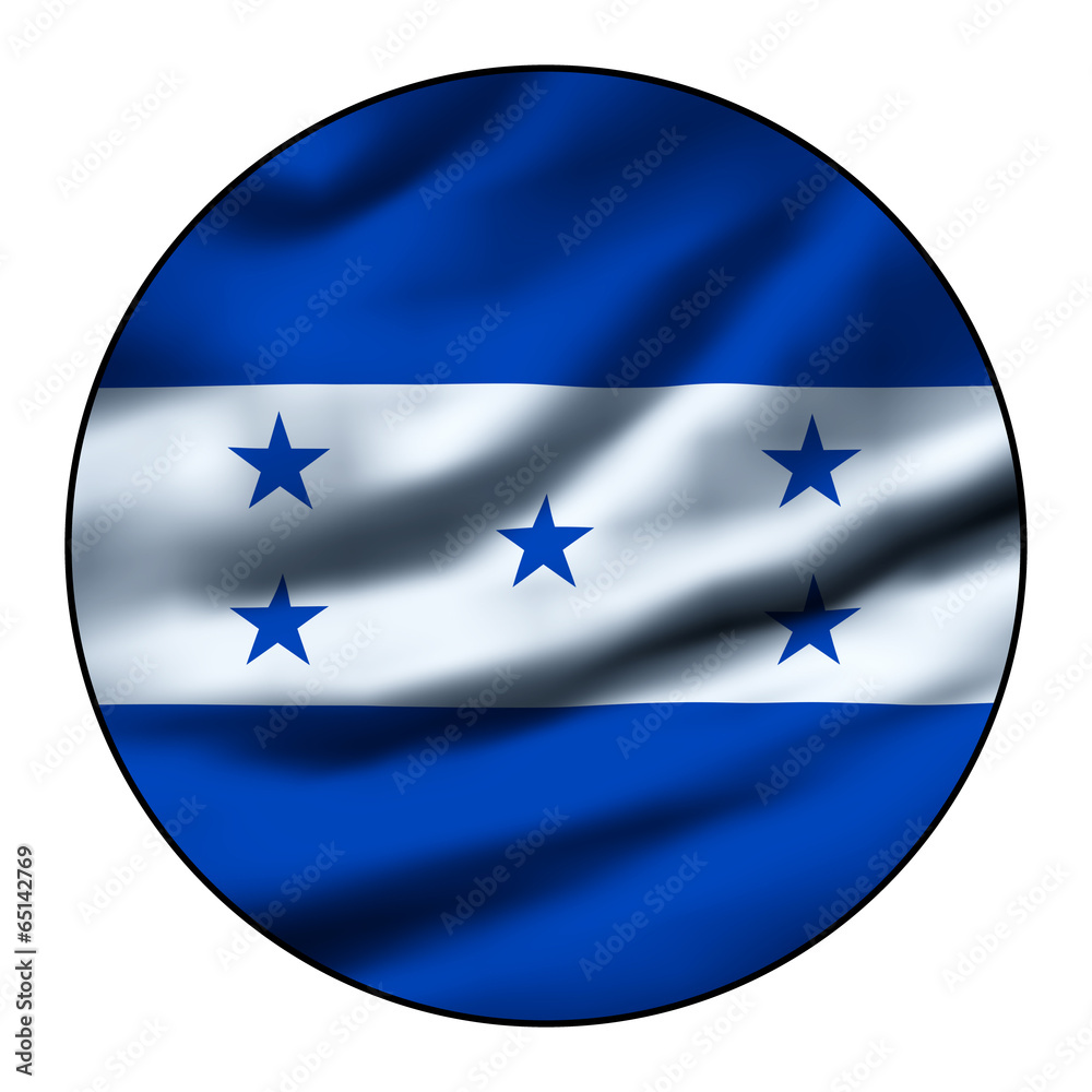 Illustration of a waving flag in a round circle - Honduras Illustration of a waving flag in a round circle - Honduras