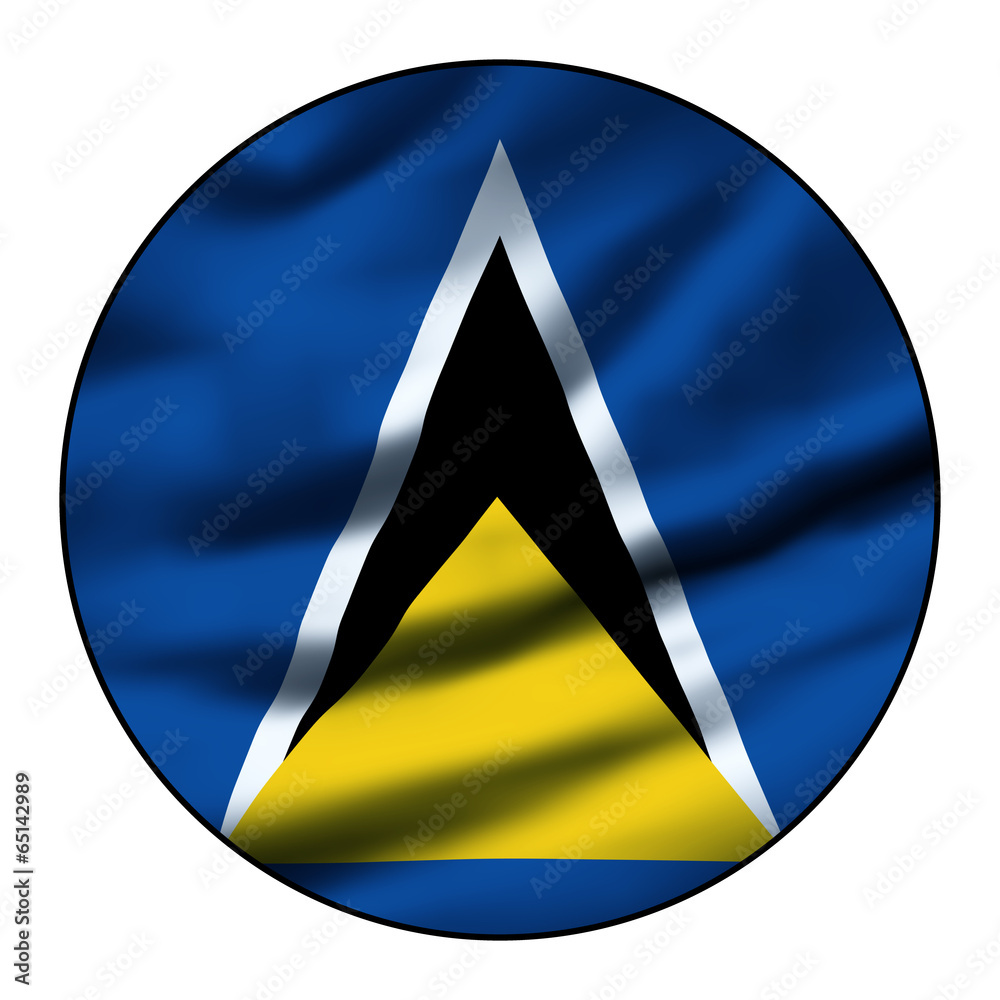 Illustration of a waving flag in a round circle - Saint Lucia Illustration of a waving flag in a round circle - Saint Lucia