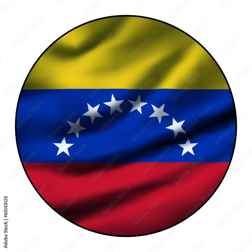 Illustration of a waving flag in a round circle - Venezuela Illustration of a waving flag in a round circle - Venezuela