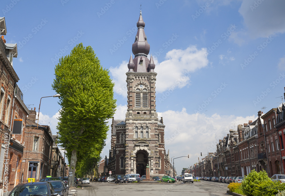 Church od Saint Michael in Valenciennes - obrazy, fototapety, plakaty 