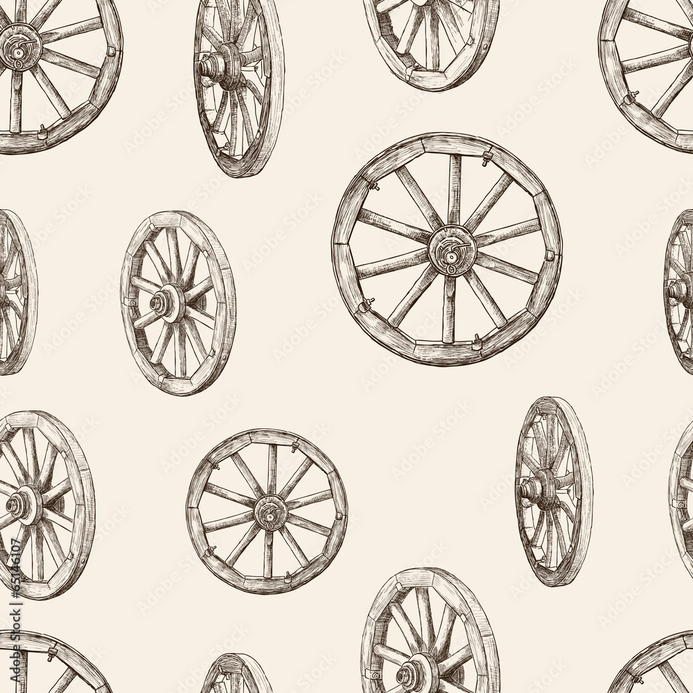 pattern of wooden wheel
