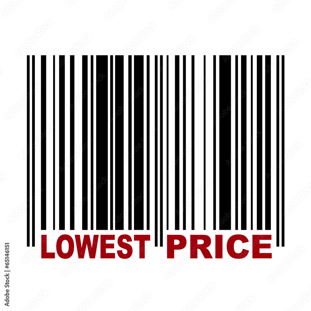 Barcode with label Lowest Price Barcode with label Lowest Price