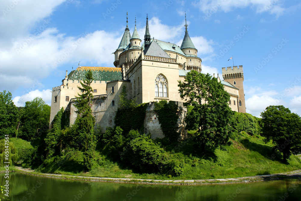 Towers of beautiful Bojnice castle in Slovakia