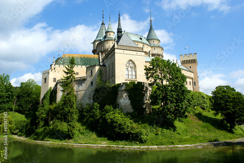Towers of beautiful Bojnice castle in Slovakia