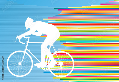 Cyclist vector background concept template made of stripes
