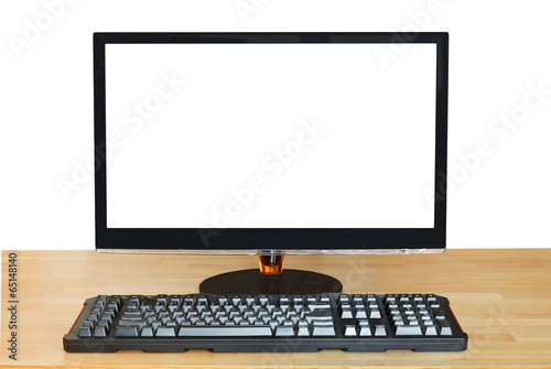 widescreen display with cutout screen and keyboard
