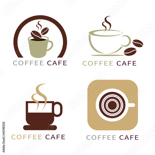 set of icon on coffee element