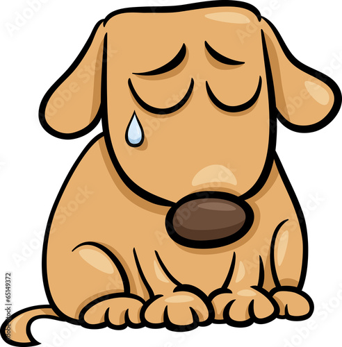 sad dog cartoon illustration