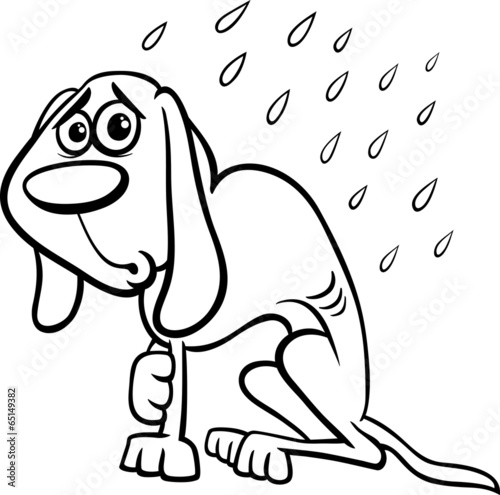homeless dog cartoon coloring page