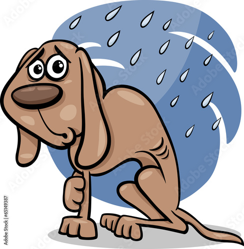 homeless dog cartoon illustration