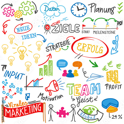 Scribble, doodle, Skizze, Geschäftsidee, Erfolg, Strategie