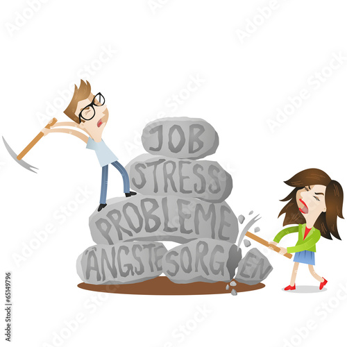 Mann, Frau, Paar, Probleme, Stress, Fels, zerschlagen
