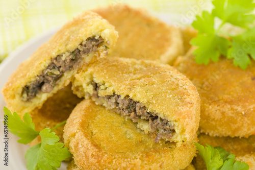 Batata Chap - Middle Eastern potato croquette filled with lamb