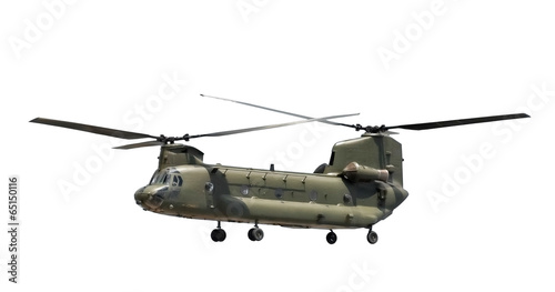 large military helicopter isolated on white