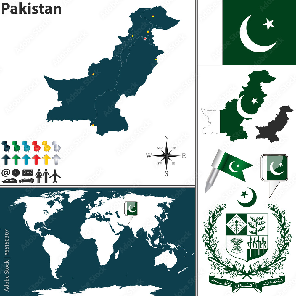 Fototapeta premium Map of Pakistan