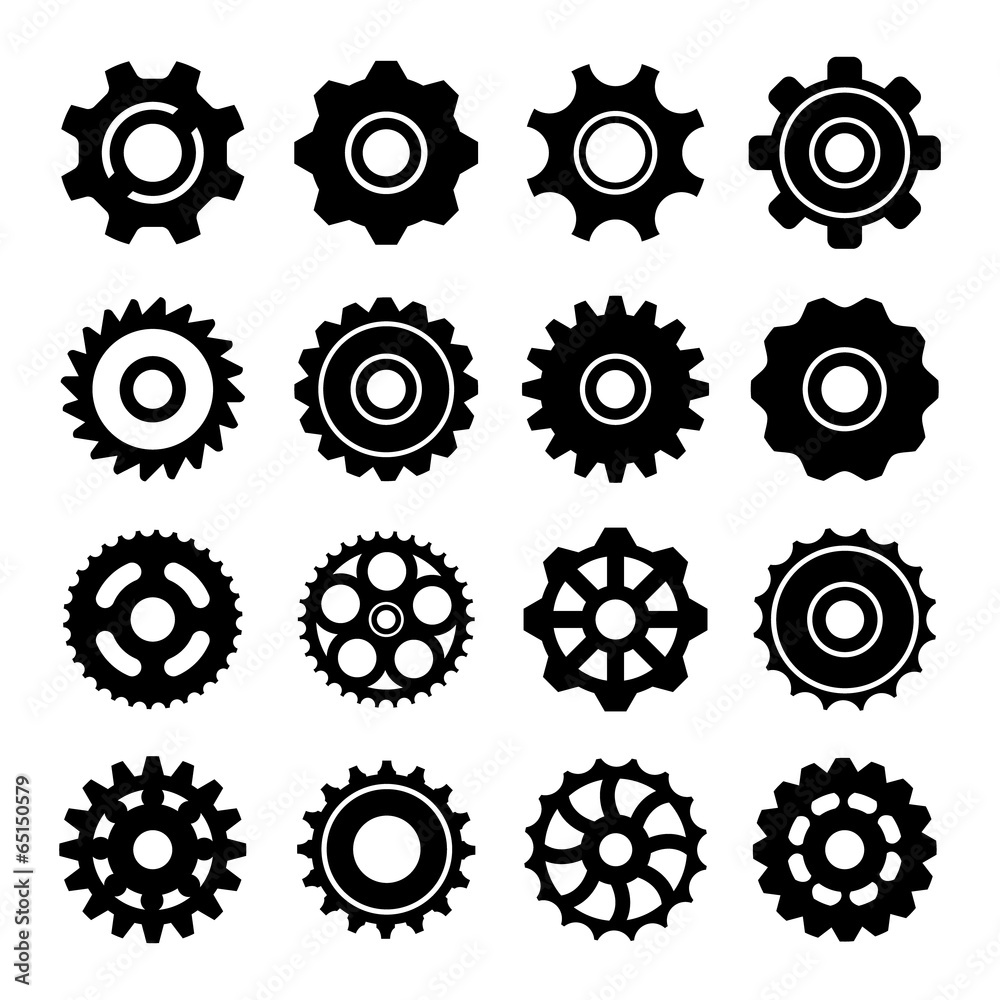 Set icons of gears Set icons of gears