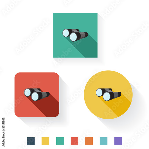 Binocular Flat Icon Design