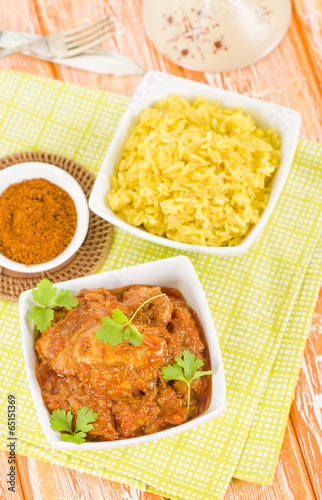 Quwarmah Al Dajaj - Kuwaiti curried chicken with saffron rice photo