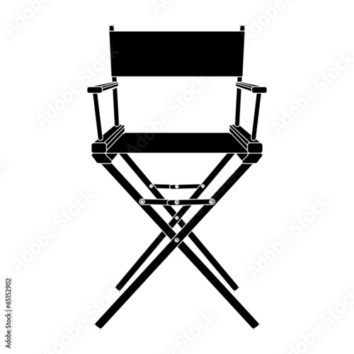 Black And White Director Chair Icon Isolated