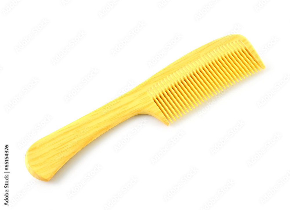 Yellow comb on white background Yellow comb on white background