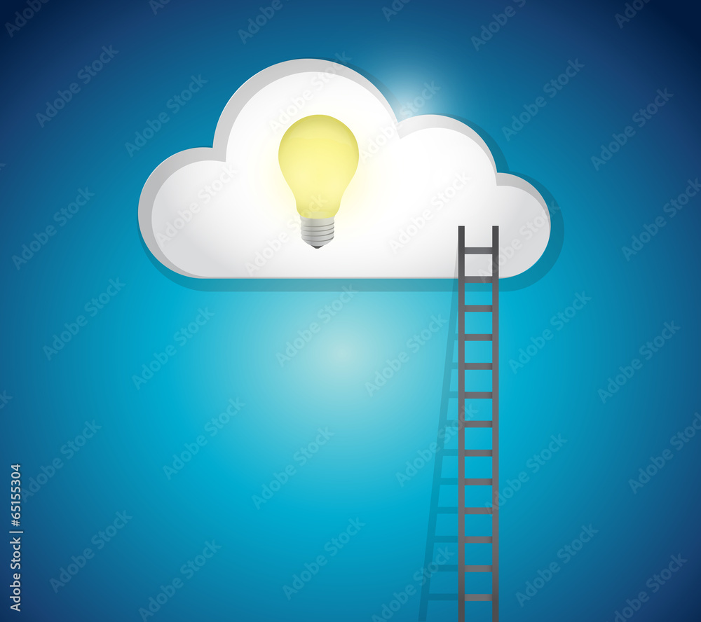 ladder to great ideas concept illustration ladder to great ideas concept illustration