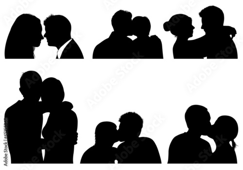 Set Of Couple In Different Positions