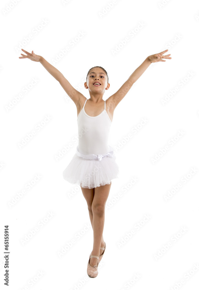 young little cute ballet dancer girl dancing on white background young little cute ballet dancer girl dancing on white background