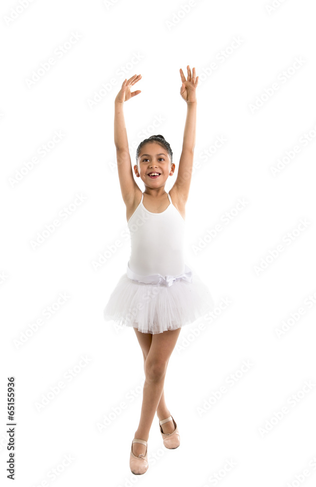 young little cute ballet dancer girl dancing on white background young little cute ballet dancer girl dancing on white background