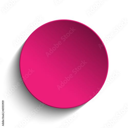Pink Circle Button on White Background