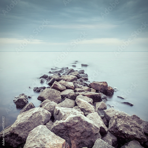 Minimalist misty landscape. Ukraine.