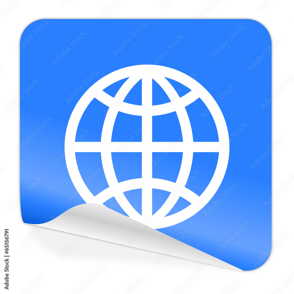 earth blue sticker icon earth blue sticker icon