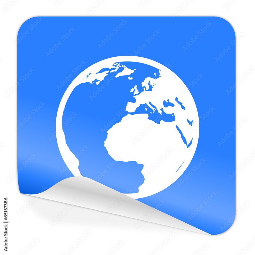 Naklejka premium earth blue sticker icon