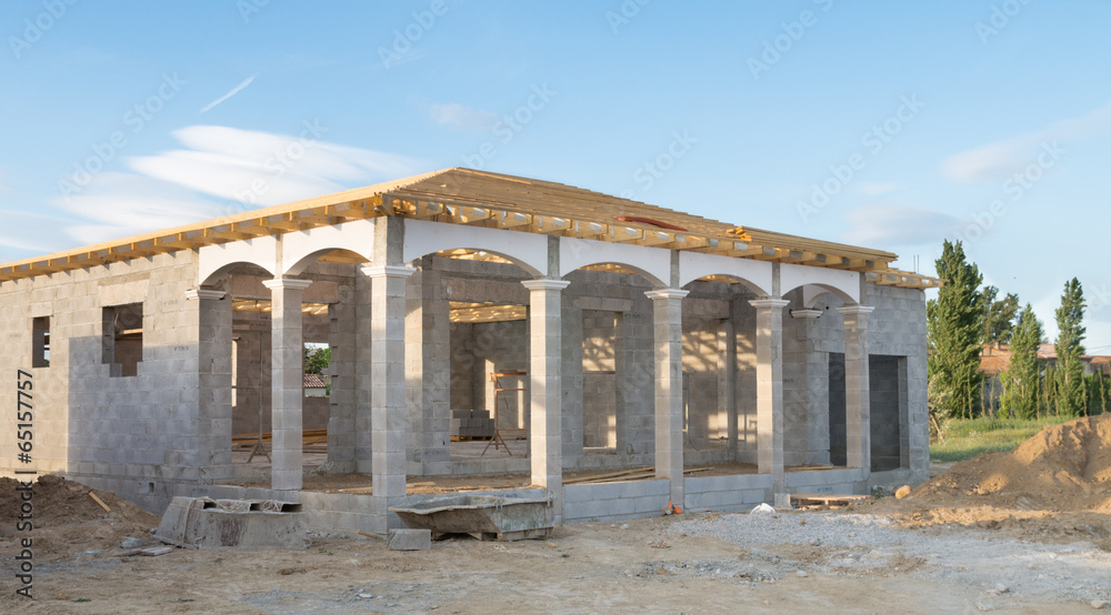 Fototapeta premium Maison en construction