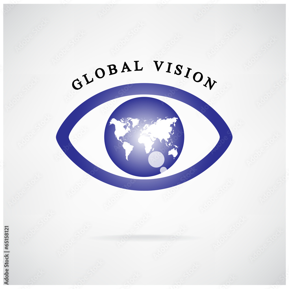 global vision sign,eye icon,search symbol.